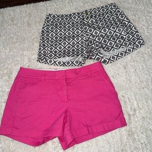 J. Crew Women's Pink and Black Patterned Shorts